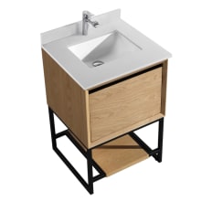 Alto 24" Free Standing / Wall Mounted Single Basin Vanity Set with Cabinet and Marble Vanity Top
