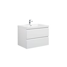 Aurora 24" Wall Mounted Single Basin Vanity Set with Cabinet and Acrylic Vanity Top