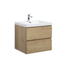 Aurora 24" Wall Mounted Single Basin Vanity Set with Cabinet and Acrylic Vanity Top