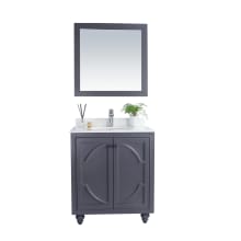 Odyssey 30" Free Standing Single Basin Vanity Set with Cabinet and Marble Vanity Top