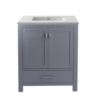 Wilson 30" Free Standing Single Basin Vanity Set with Cabinet and Solid Surface Vanity Top