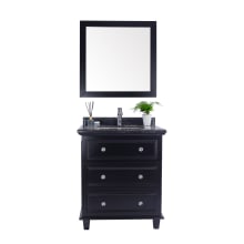 Luna 30" Free Standing Single Basin Vanity Set with Cabinet and Marble Vanity Top