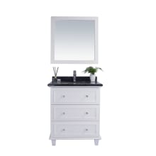 Luna 30" Free Standing Single Basin Vanity Set with Cabinet and Marble Vanity Top