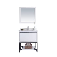Alto 30" Free Standing / Wall Mounted Single Basin Vanity Set with Cabinet and Marble Vanity Top