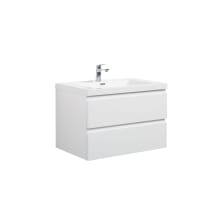 Aurora 30" Wall Mounted Single Basin Vanity Set with Cabinet and Acrylic Vanity Top