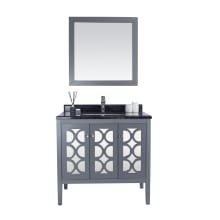 Mediterraneo 36" Free Standing Single Basin Vanity Set with Cabinet and Marble Vanity Top