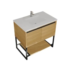 Alto 36" Free Standing / Wall Mounted Single Basin Vanity Set with Cabinet and Marble Vanity Top
