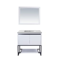 Alto 36" Free Standing / Wall Mounted Single Basin Vanity Set with Cabinet and Marble Vanity Top