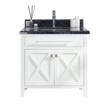 Wimbledon 36" Free Standing Single Basin Vanity Set with Cabinet and Marble Vanity Top