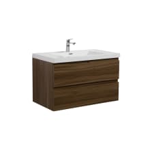 Aurora 36" Wall Mounted Single Basin Vanity Set with Cabinet and Acrylic Vanity Top