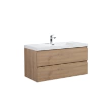 Aurora 42" Wall Mounted Single Basin Vanity Set with Cabinet and Acrylic Vanity Top