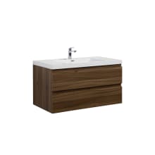 Aurora 42" Wall Mounted Single Basin Vanity Set with Cabinet and Acrylic Vanity Top