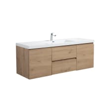 Aurora 59" Wall Mounted Single Basin Vanity Set with Cabinet and Acrylic Vanity Top