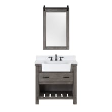 Villareal 36" Free Standing Single Basin Vanity Set with Cabinet, Stone Composite Vanity Top, and Framed Mirror