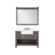 Villareal 48" Free Standing Single Basin Vanity Set with Cabinet, Stone Composite Vanity Top, and Framed Mirror