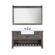 Villareal 60" Free Standing Single Basin Vanity Set with Cabinet, Stone Composite Vanity Top, and Framed Mirror