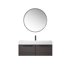 Vegadeo 48" Wall Mounted Single Basin Vanity Set with Cabinet, Stone Composite Vanity Top, and Framed Mirror
