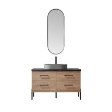 Trento 48" Free Standing Single Basin Vanity Set with Cabinet, Sintered Stone Vanity Top, and Framed Mirror