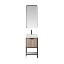 Marcilla 18" Free Standing Single Basin Vanity Set with Cabinet, Stone Composite Vanity Top, and Framed Mirror