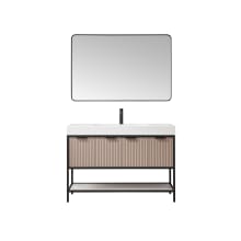 Marcilla 48" Free Standing Single Basin Vanity Set with Cabinet, Stone Composite Vanity Top, and Framed Mirror