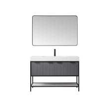Marcilla 48" Free Standing Single Basin Vanity Set with Cabinet, Stone Composite Vanity Top, and Framed Mirror