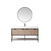 Marcilla 60" Free Standing Single Basin Vanity Set with Cabinet, Stone Composite Vanity Top, and Framed Mirror