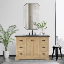 Hervas 48" Free Standing Single Basin Vanity Set with Cabinet, Marble Vanity Top, and Framed Mirror