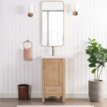 Gela 18" Free Standing Single Basin Vanity Set with Cabinet, Ceramic Vanity Top, and Framed Mirror