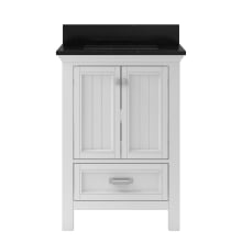 Brantley 25" Free Standing Vanity Set with Cabinet and Black Galaxy Quartz Vanity Top