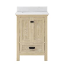 Brantley 25" Free Standing Vanity Set with Cabinet and Carrara Vita Quartz Vanity Top