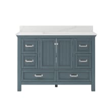 Brantley 49" Free Standing Vanity Set with Cabinet and Calacatta Bianco Quartz Vanity Top