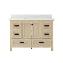 Brantley 49" Free Standing Vanity Set with Cabinet and Calacatta Bianco Quartz Vanity Top