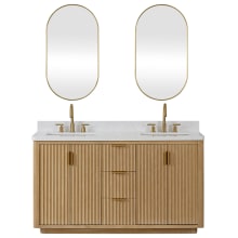 Cádiz 60" Free Standing Double Basin Vanity Set with Cabinet, Composite Stone Vanity Top and Mirror