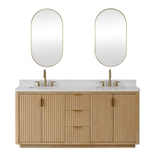Cádiz 72" Free Standing Double Basin Vanity Set with Cabinet, Composite Stone Vanity Top and Mirror
