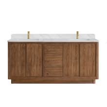 Cairo 72" Free Standing Double Basin Vanity Set with Cabinet and Quartz Vanity Top