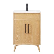 Delhi 24" Free Standing Single Basin Vanity Set with Cabinet and Ceramic Vanity Top