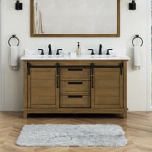 Edenderry 60" Free Standing Double Basin Vanity Set with Cabinet and Engineered Stone Vanity Top
