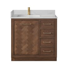 Jakarta 36" Free Standing Single Basin Vanity Set with Cabinet and Quartz Vanity Top