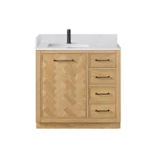 Jakarta 36" Free Standing Single Basin Vanity Set with Cabinet and Quartz Vanity Top