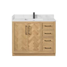 Jakarta 42" Free Standing Single Basin Vanity Set with Cabinet and Quartz Vanity Top