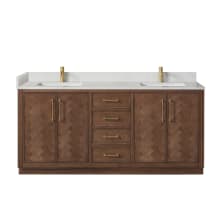 Jakarta 72" Free Standing Double Basin Vanity Set with Cabinet and Quartz Vanity Top