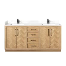 Jakarta 72" Free Standing Double Basin Vanity Set with Cabinet and Quartz Vanity Top