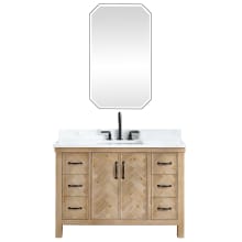Javier 48" Free Standing Single Basin Vanity Set with Cabinet, Composite Stone Vanity Top and Mirror