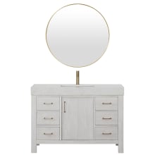 León 36" Free Standing Single Basin Vanity Set with Cabinet, Composite Stone Vanity Top and Mirror