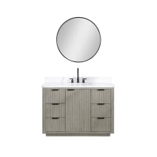 Cádiz 48" Free Standing Single Basin Vanity Set with Cabinet, Stone Composite Vanity Top, and Framed Mirror