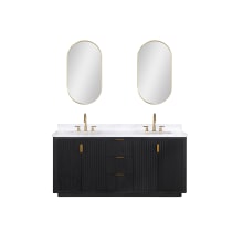 Cádiz 72" Free Standing Double Basin Vanity Set with Cabinet, Stone Composite Vanity Top, and Framed Mirror