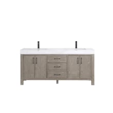 León 72" Free Standing Double Basin Vanity Set with Cabinet and Stone Composite Vanity Top