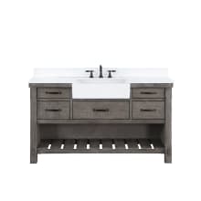 Villareal 60" Free Standing Single Basin Vanity Set with Cabinet and Stone Composite Vanity Top