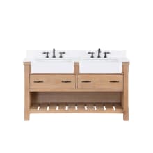 Villareal 60" Free Standing Double Basin Vanity Set with Cabinet and Stone Composite Vanity Top