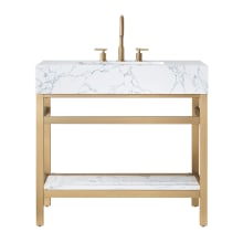 Ecija 36" Free Standing Single Basin Vanity Set with Cabinet and Stone Composite Vanity Top